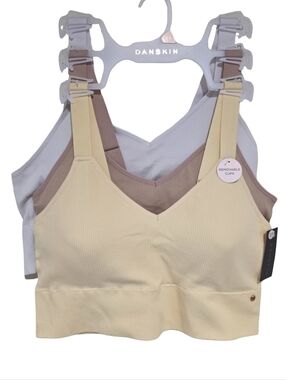 Danskin Ribbed 3pk Bras Bralettes Active Comfy Lounge Sports Plus Size New 3X